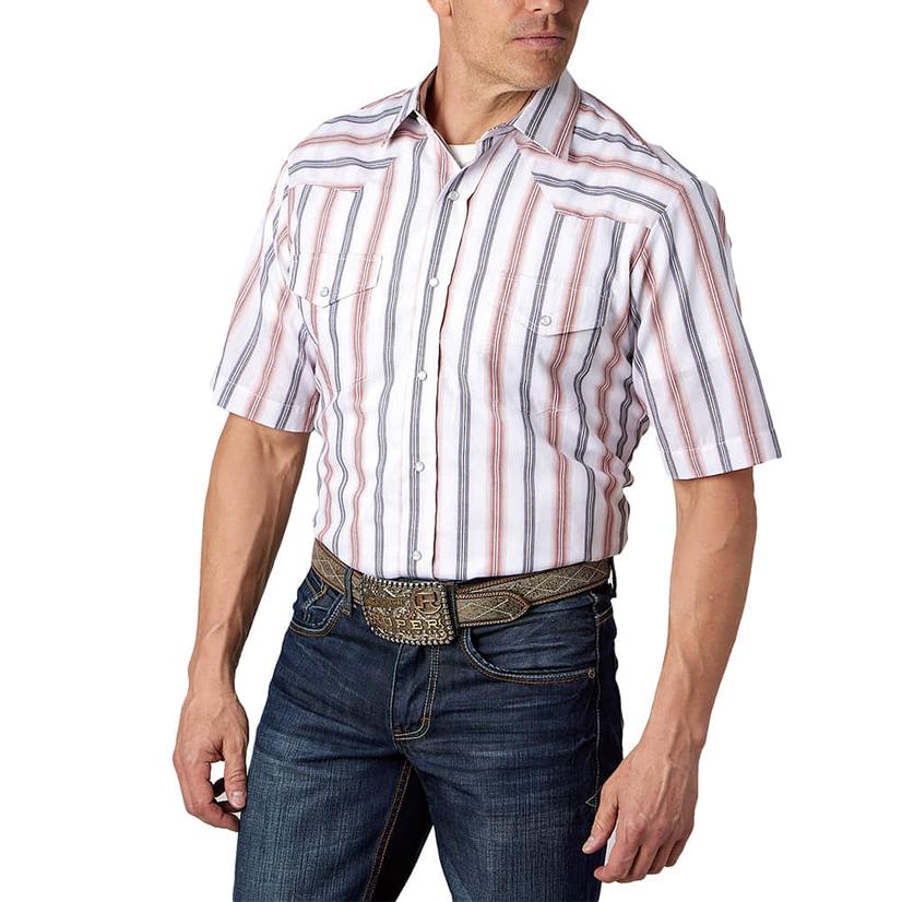 Roper Striped Short Sleeve Snap Front Men's Shirt