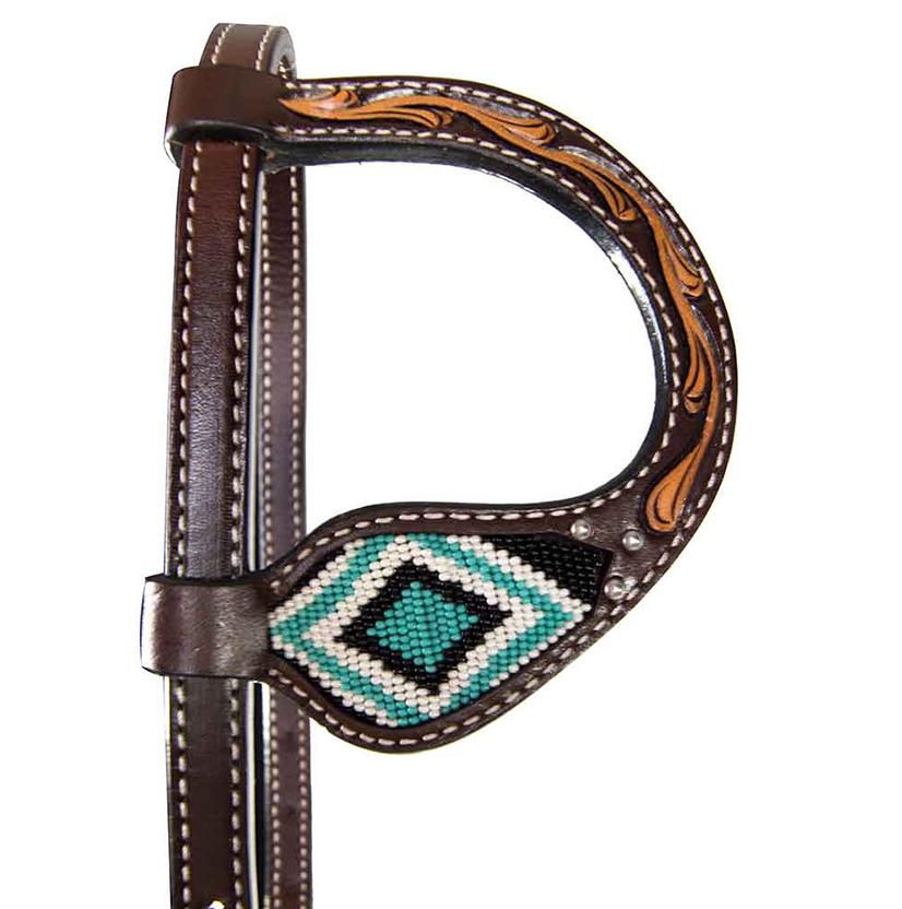 Turquoise Cross Beading Sliding Ear Headstall