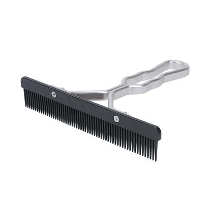 Black Plastic Show Comb with Aluminum Handle