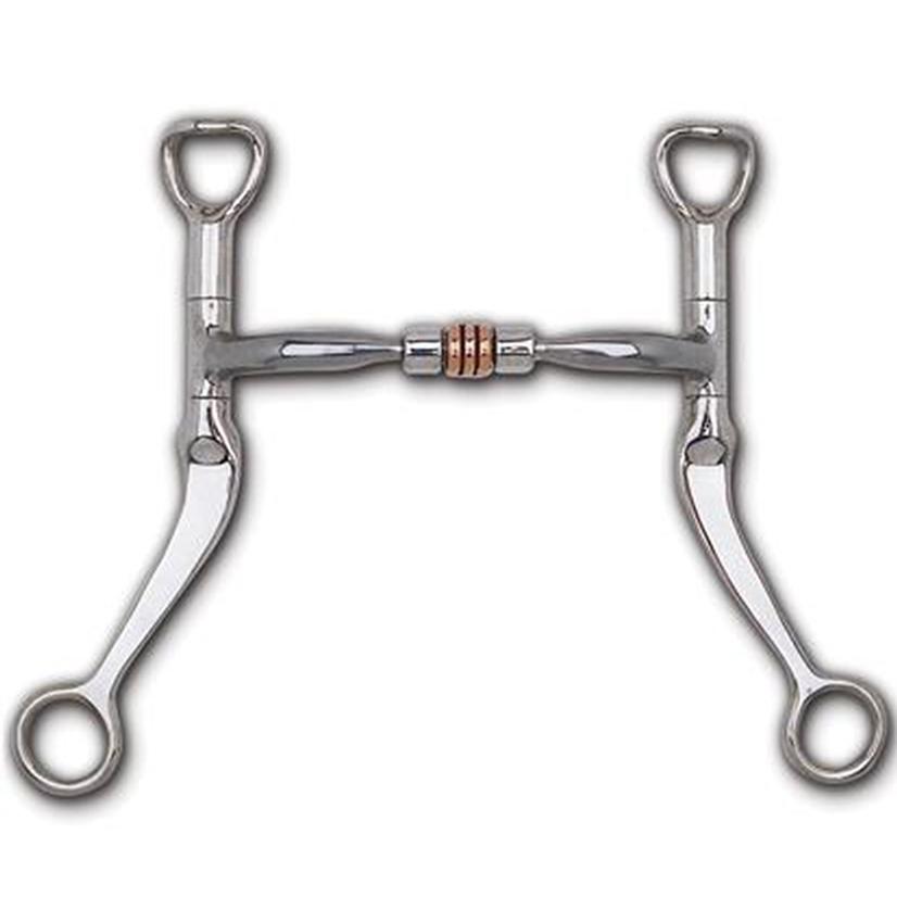 Myler 7" Flat Shank Snaffle Copper Roller