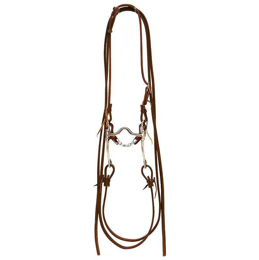 STT Bridle w/ FG Aluminim Medium Port Short Cheek Engraved Bit