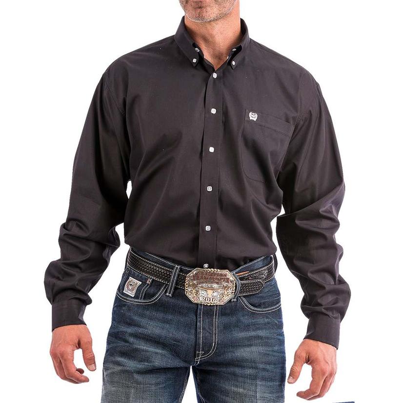 Cinch Men's Solid Black Long Sleeve