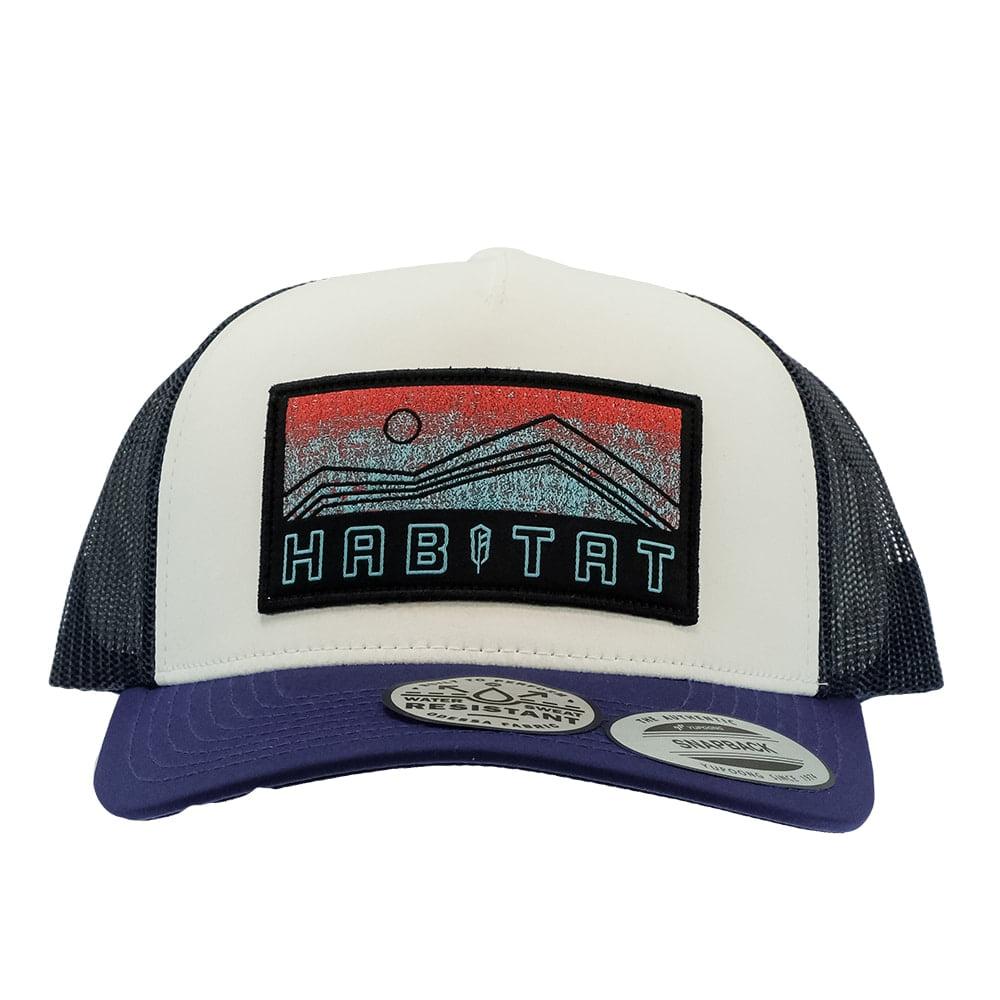 Hooey Habitat White and Navy Black and Red Rectangle Patch Cap