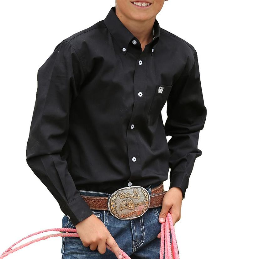 Cinch Boys Solid Show Shirt - Black