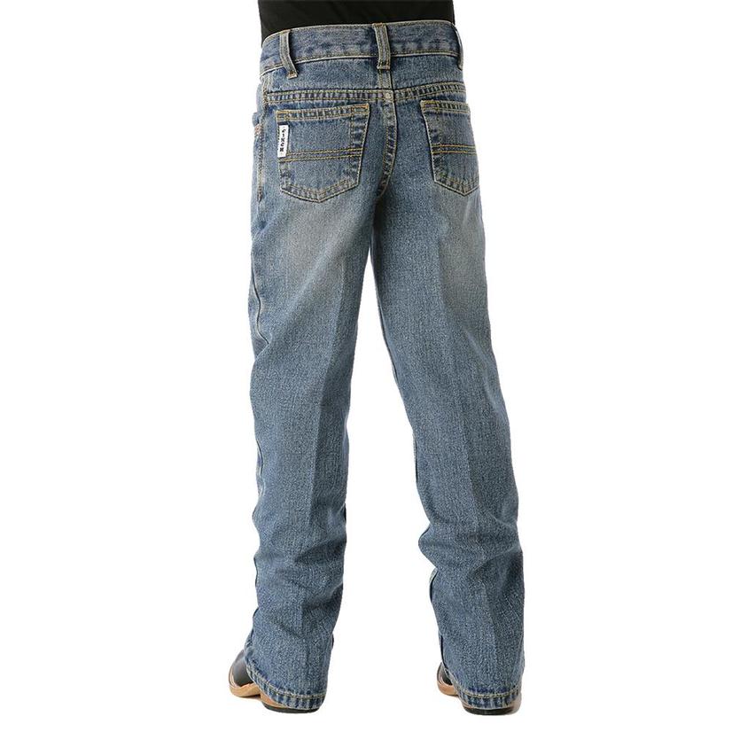 Cinch Boys' White Label Traditional Rise Slim Fit Jean - Light Stonewash