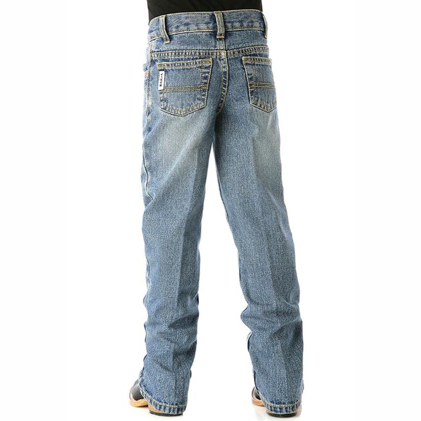 Cinch Boys White Label Slim Fit Traditional Rise Jean - Medium Stonewash