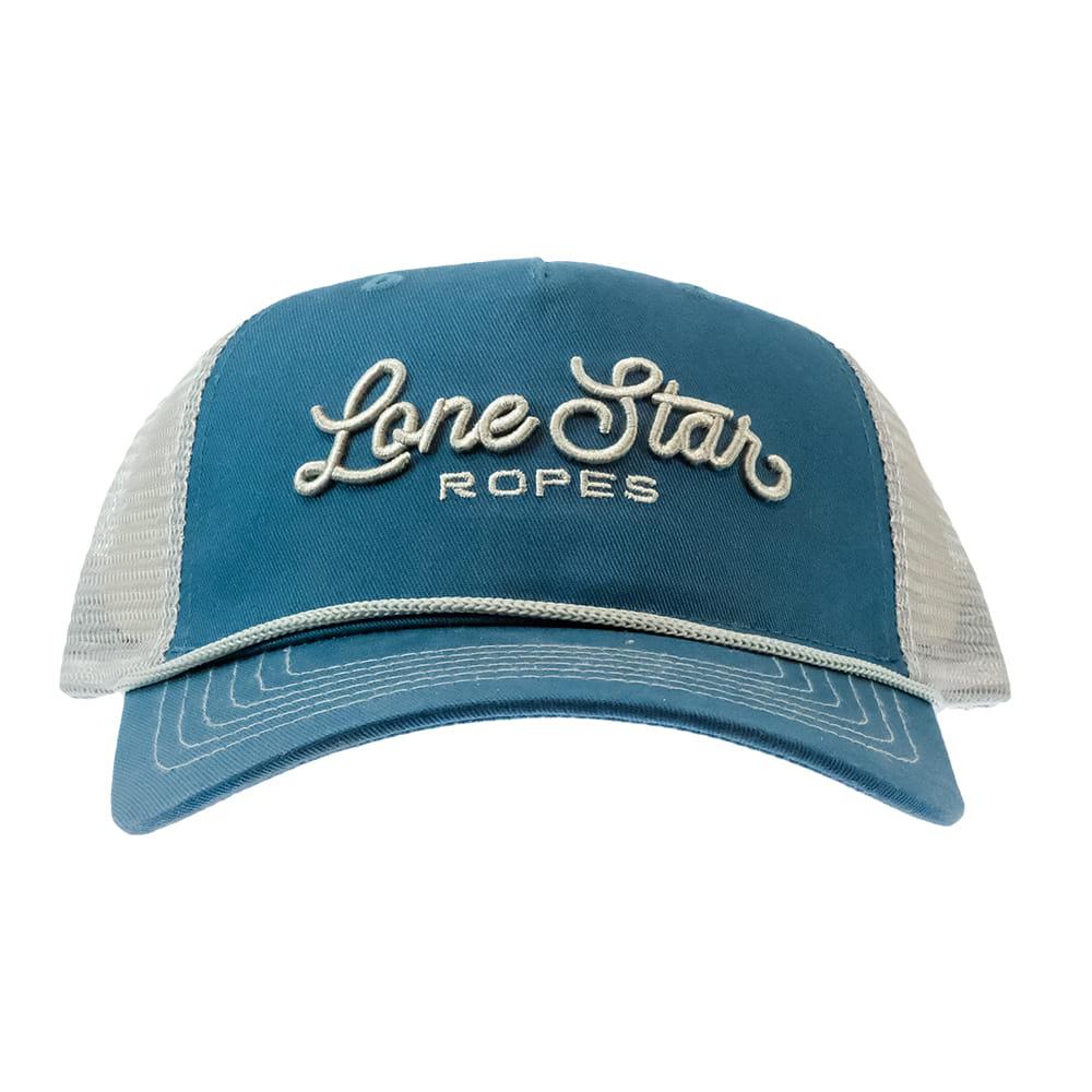 Lone Star Rope Company Blue And Gray Script Trucker Cap