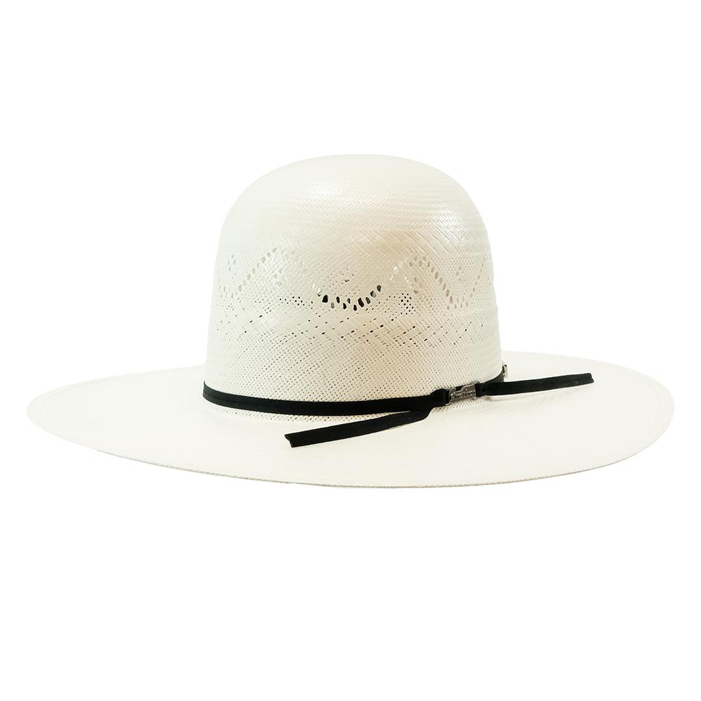 American Hat Company 2 Cord Black 4.25" Drilex Open Crown Natural Straw Hat