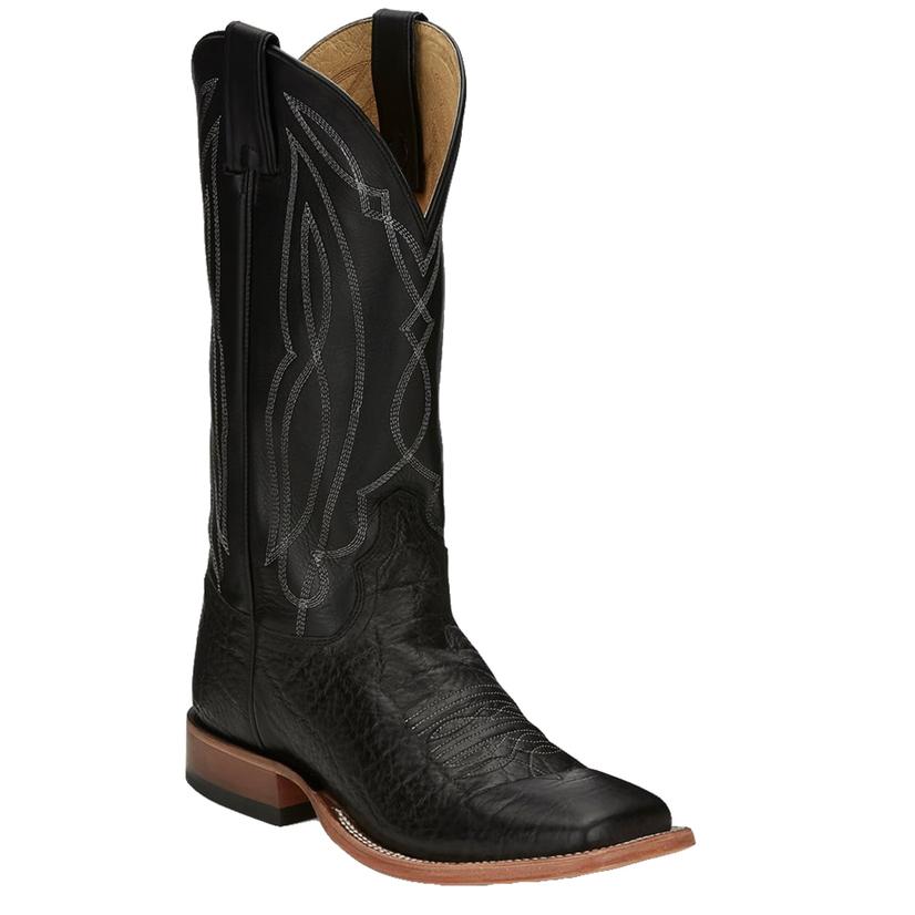 Tony Lama Mens Flat Black Tide Boots