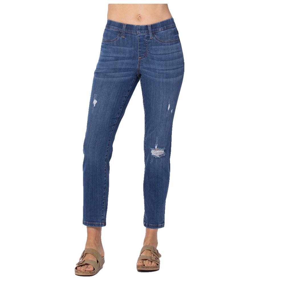 Judy Blue Women's Mid- Rise Boyfriend Jegging