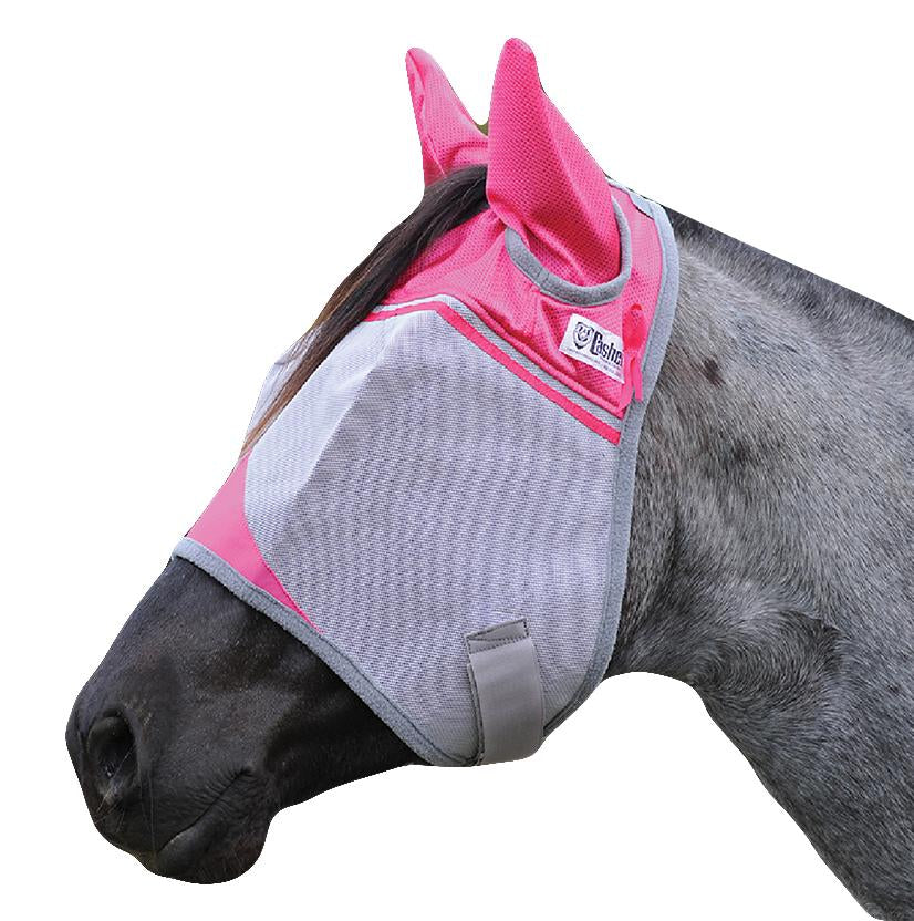 Cashel Crusader Fly Mask with Ears - Breast Cancer Pink