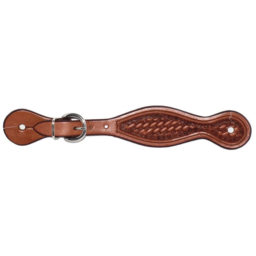 Youth Shaped Basket Weave Leather Spur Strap