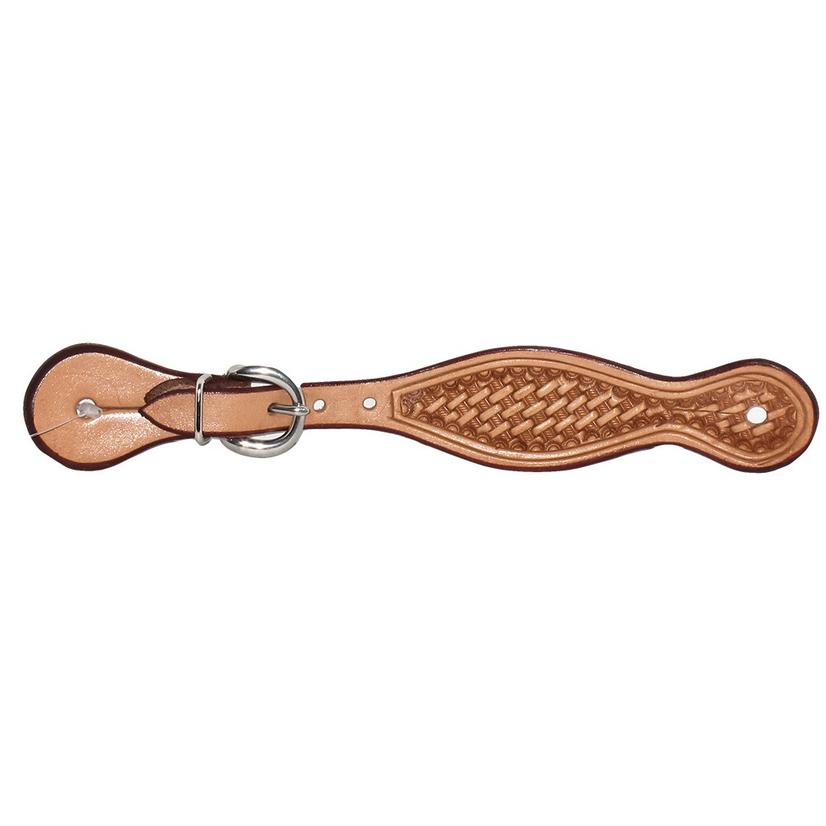 Youth Shaped Basket Weave Leather Spur Strap