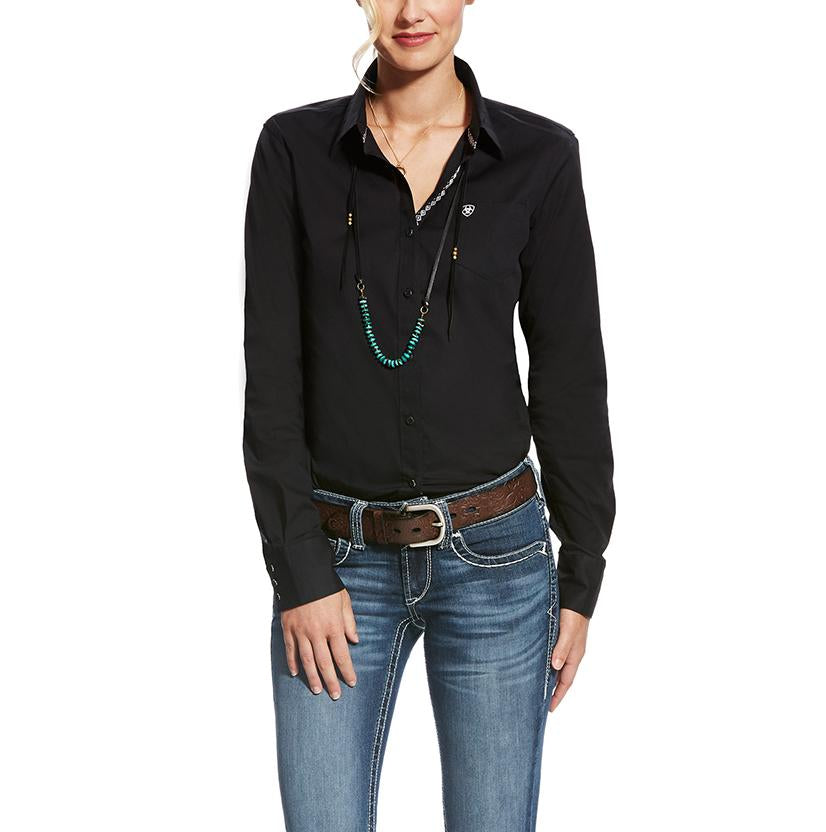 Ariat Womens Kirby Stretch Black Button-Down Shirt