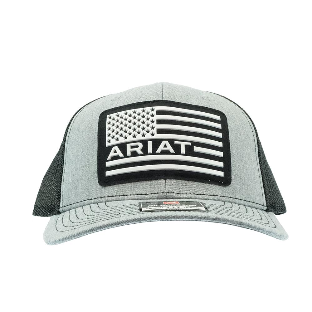 Ariat Grey and Black Flag Meshback Youth Cap