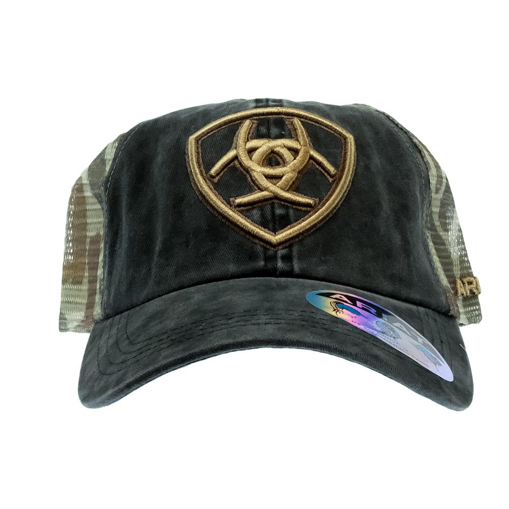 Ariat Grey and Camo Ponytail Camp Meshback Cap