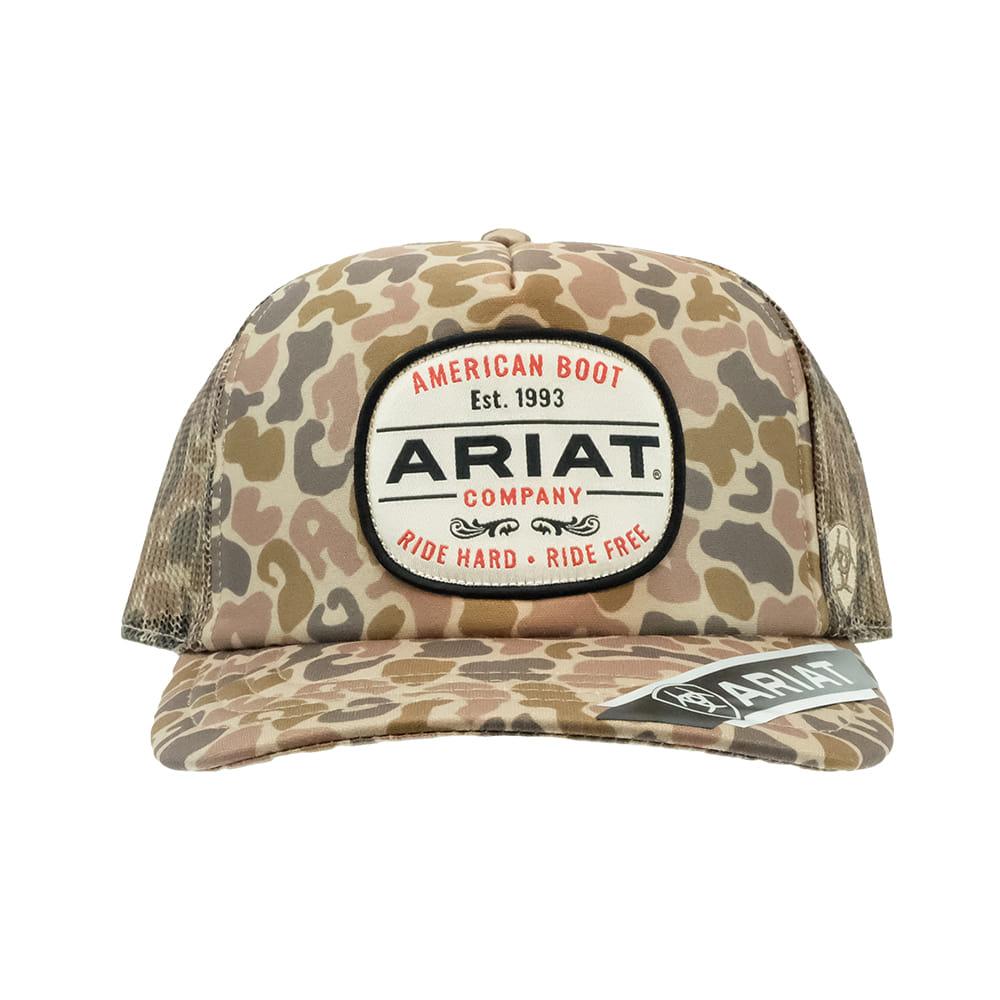 Ariat Duck Camo Patch Mesh Back Snap Back Cap