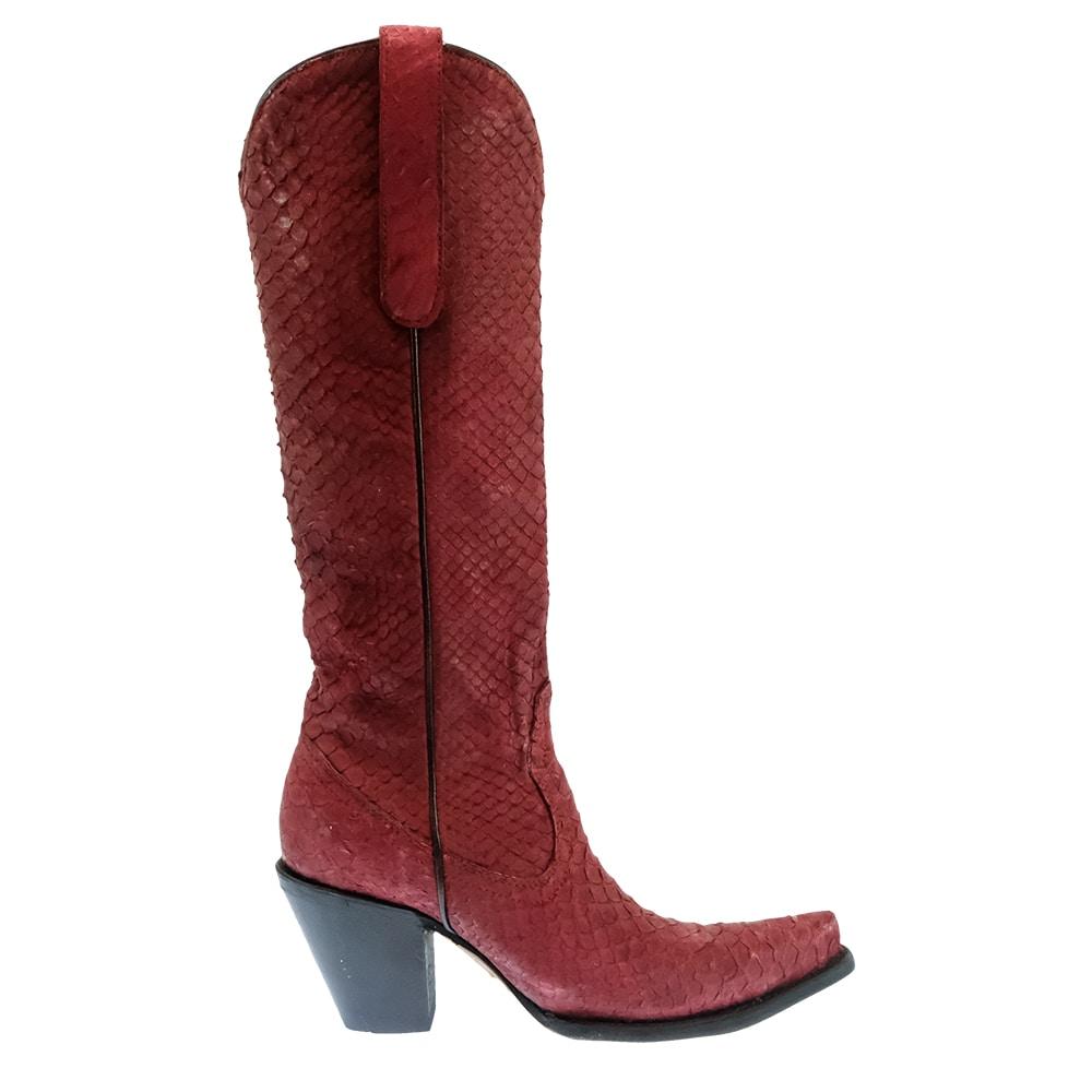 Corral Red Suede Python Women's Boots