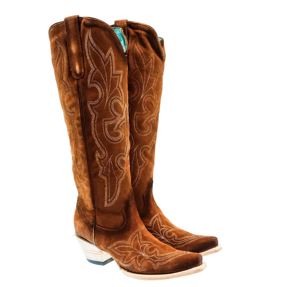 Corral Shedron Sued Embroidery Tall Top Women's Fashion Boots