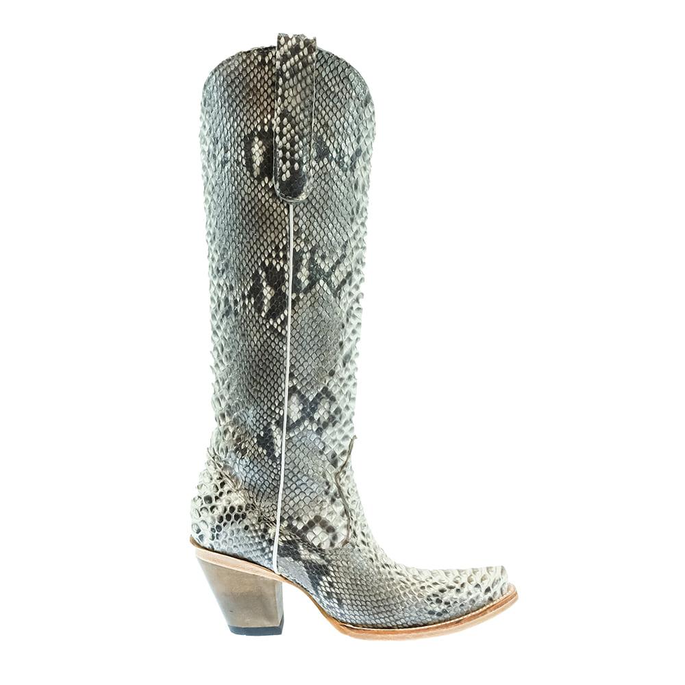 Corral Natural Python Glitter Finish Snip Toe Women's Boots