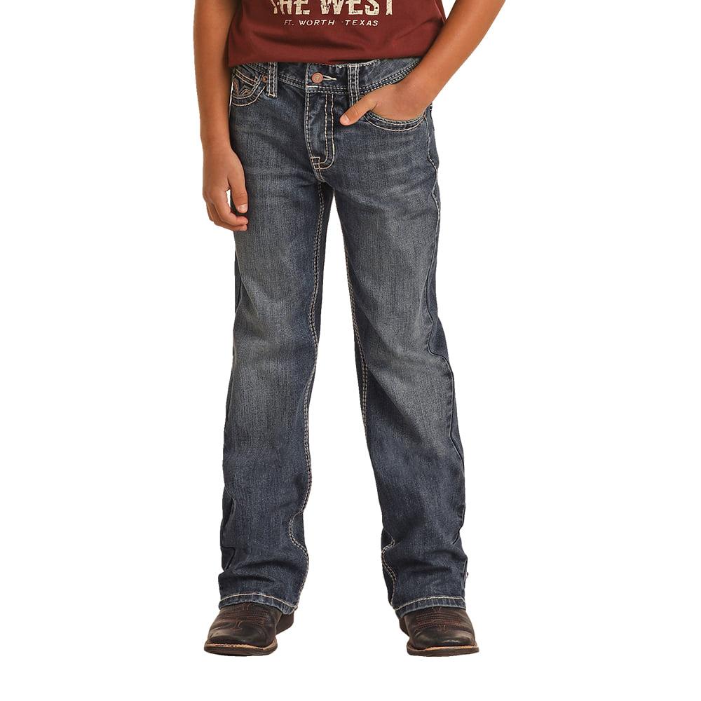 Rock & Roll Cowboy Rope Stitch Embroidered Bootcut Boy's Jean