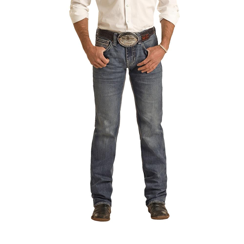 Rock & Roll Cowboy Two Tone Pistol Stackable Bootcut Men's Jean