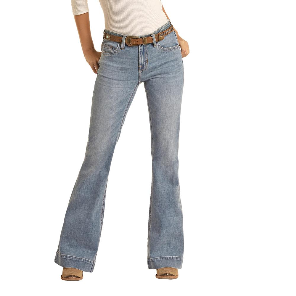 Rock and Roll Cowgirl Light Wash Women's Trouser Jeans