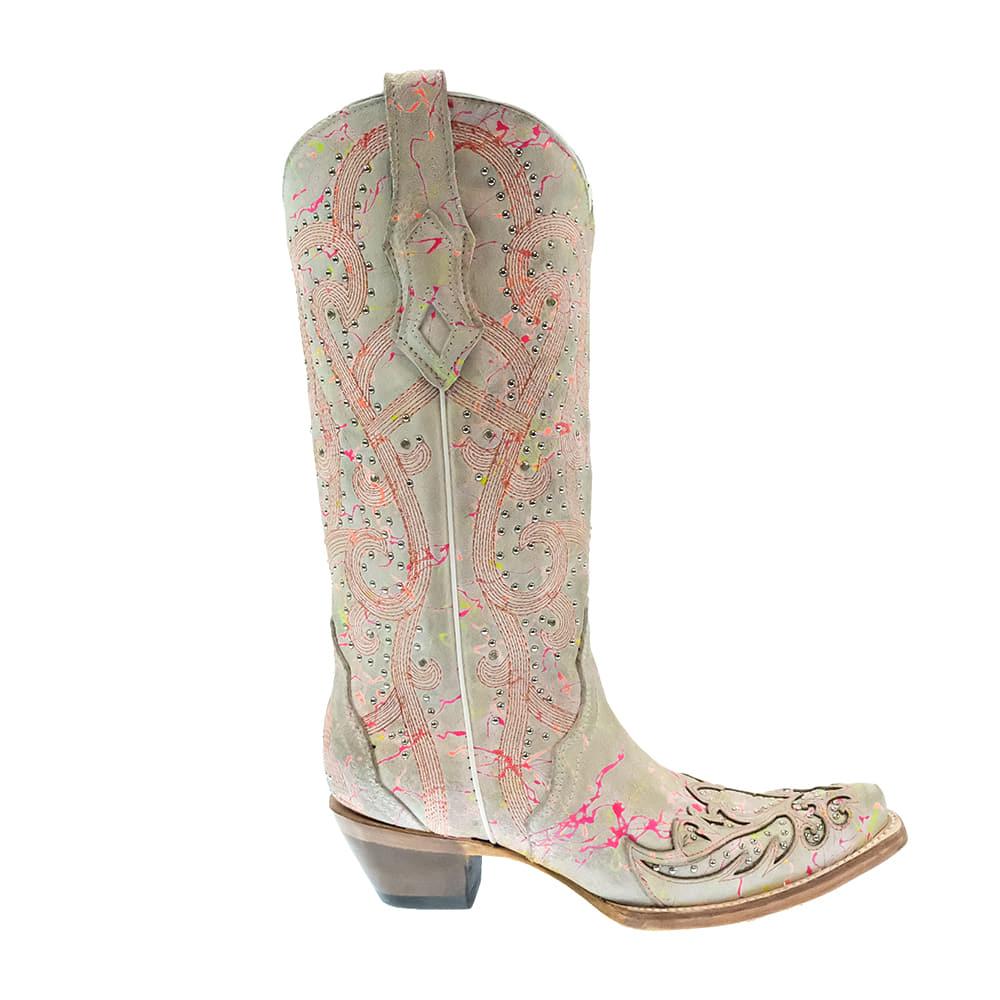 Corral White With Pink Sparkle Women's Boots