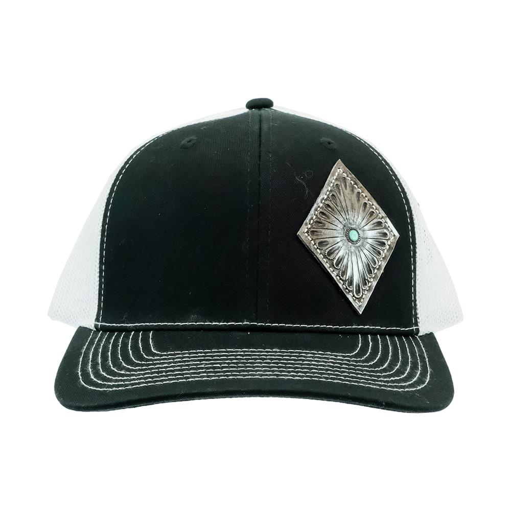 Miranda McIntire Silver Concho Black White Cap