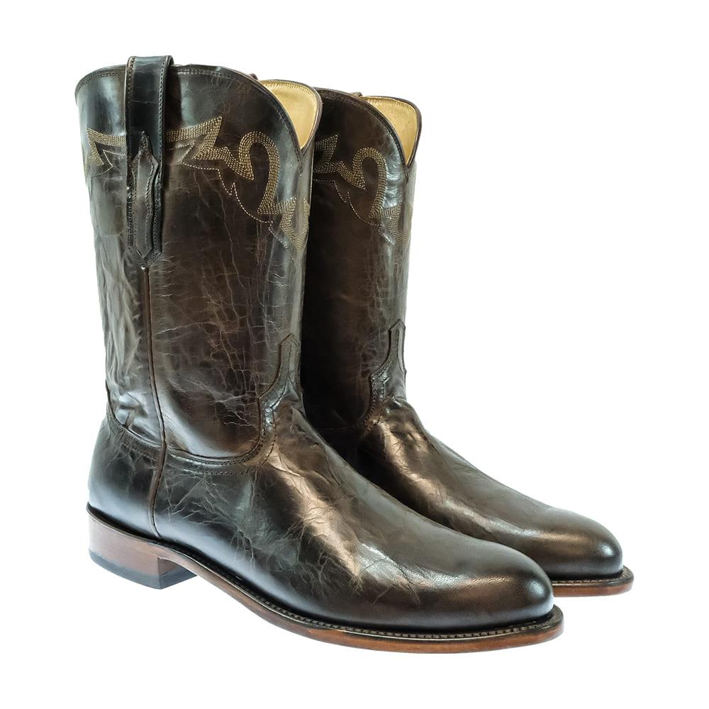 Lucchese Sunset Roper Chocolate Burnished Mad Dog Men's Boot