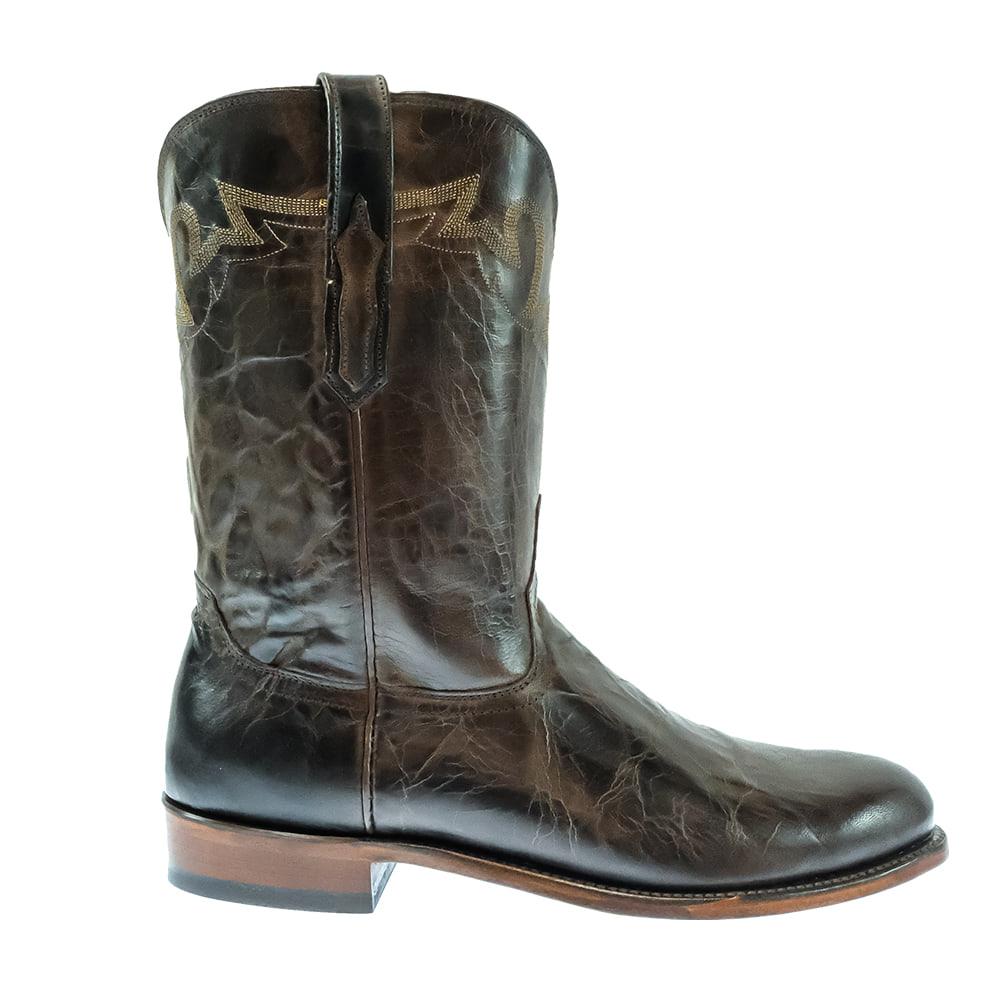 Lucchese Sunset Roper Chocolate Burnished Mad Dog Men's Boot