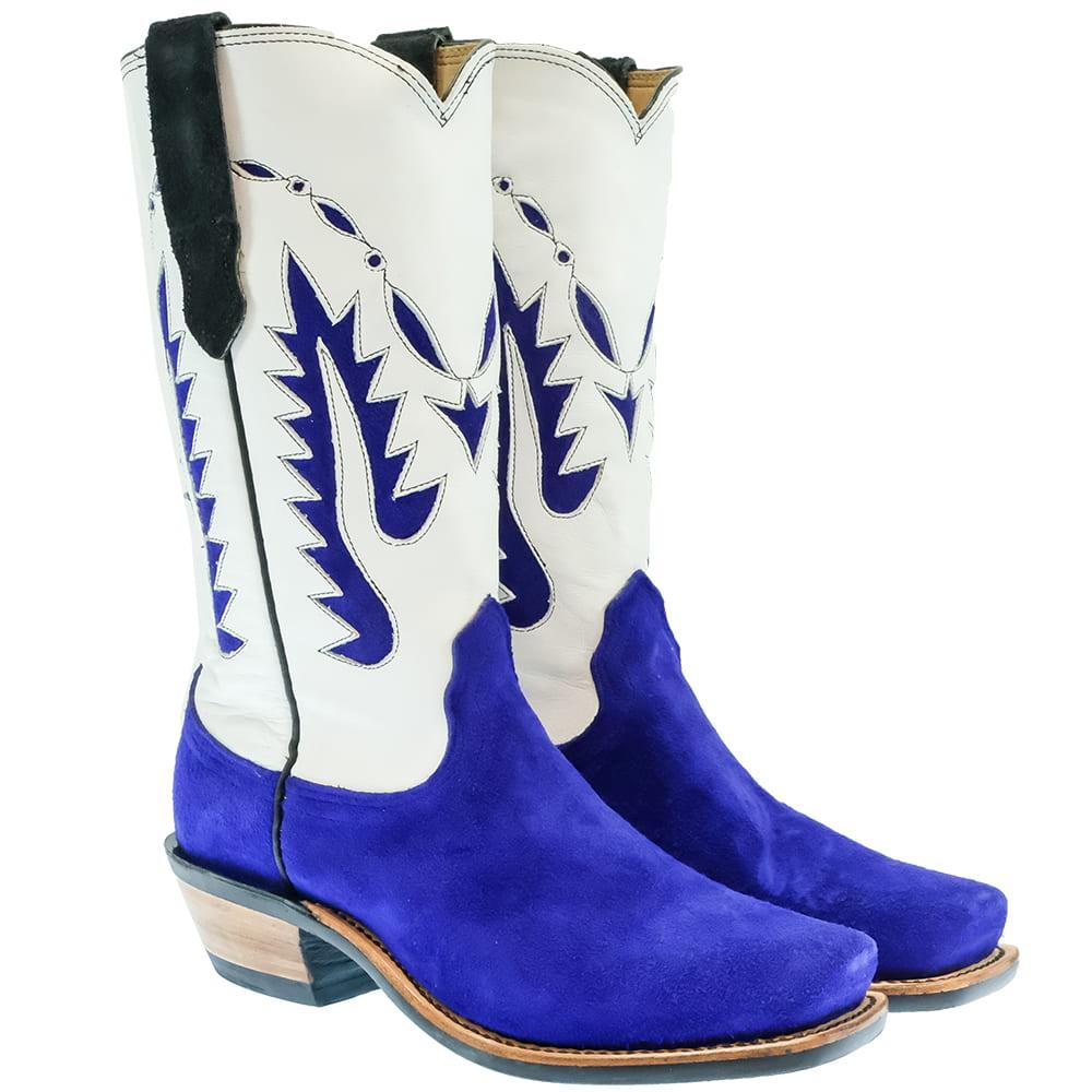 Fenoglio Electric Purple Roughout White Drill Team Women's Boot