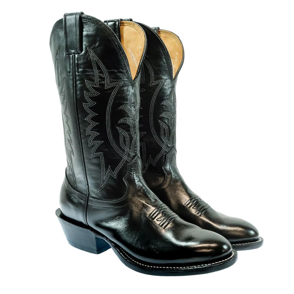 Fenoglio Custom Black Smooth Italian Men's Boot