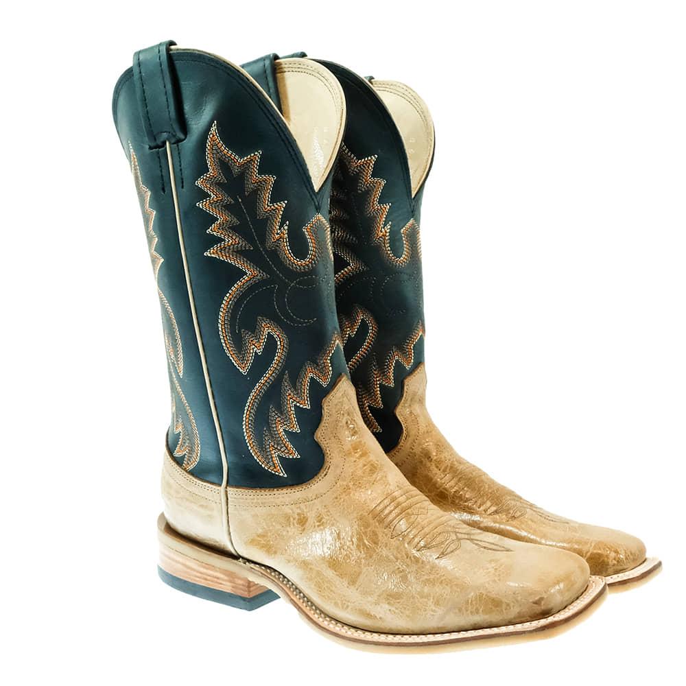 Fenoglio Custom Navy and Tan Puma Men's Cowboy Boots