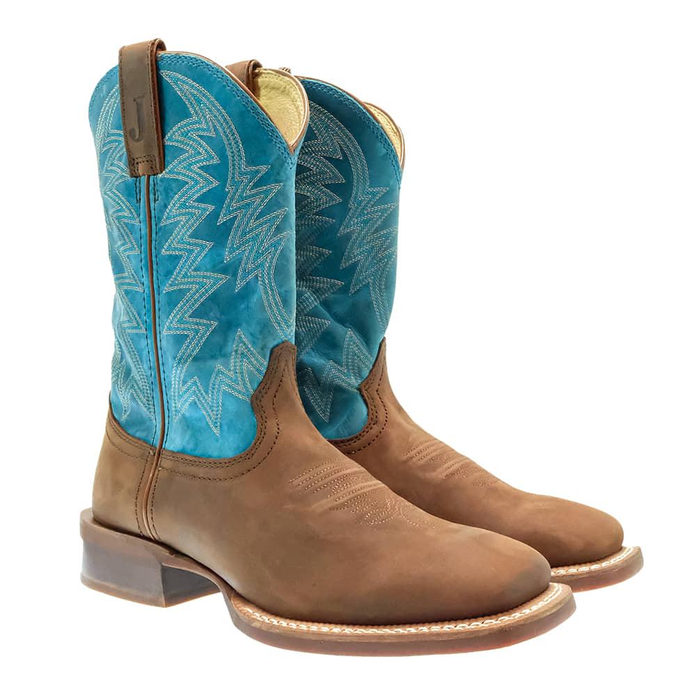 Justin Frontier War Dog Brown Blue Top Men's Boots