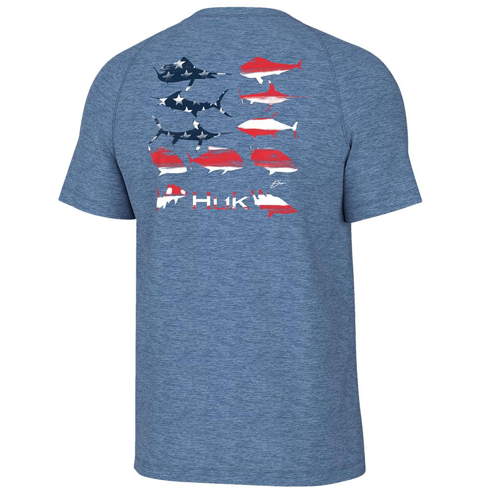 Huk KC Flag Fish Performance Short Sleeve Men's Shirt