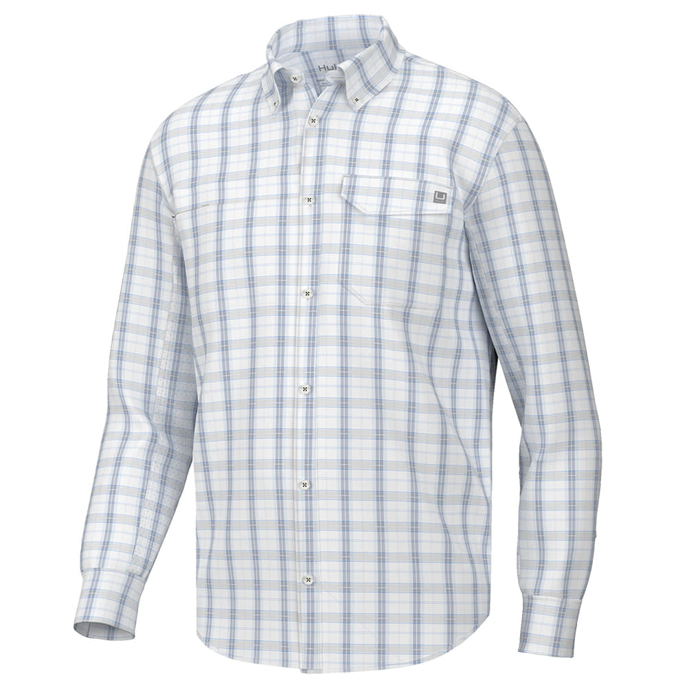 Huk Quiet Harbor Tide Point Latitude Long Sleeve Buttondown Men's Shirt