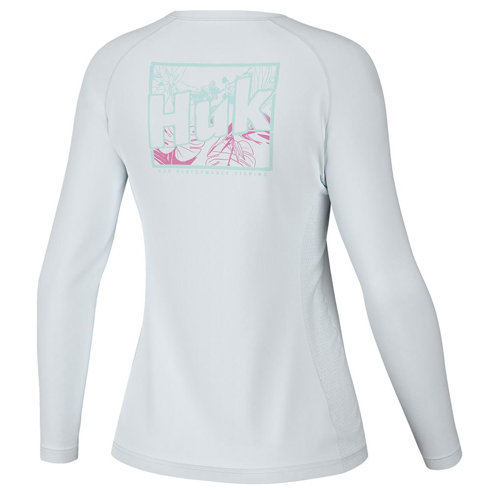 Huk Pursuit Tropic White Long Sleeve Women's Graphic Tee