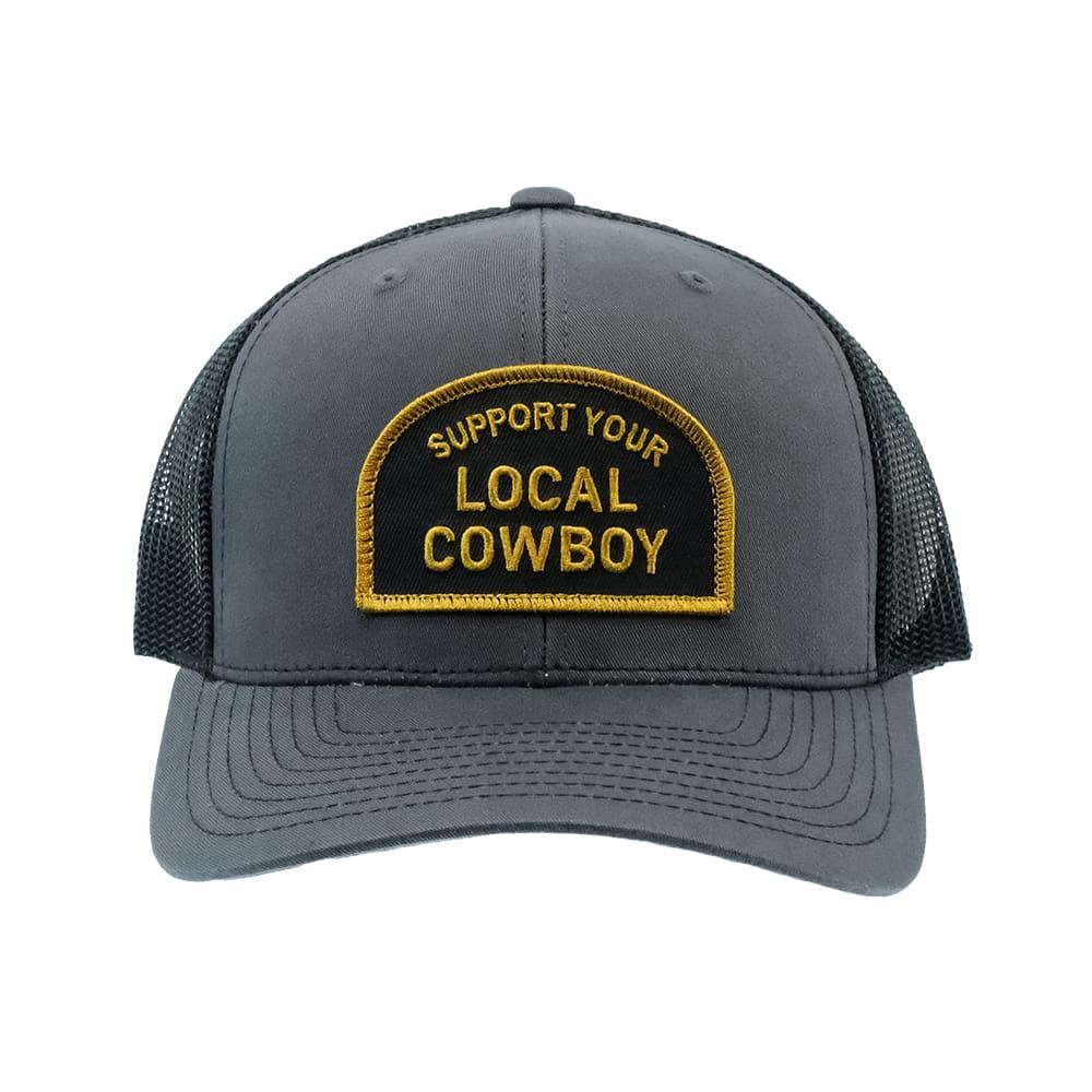 Cowboy Cool Charcoal Support Your Local Cowboy Logo Cap