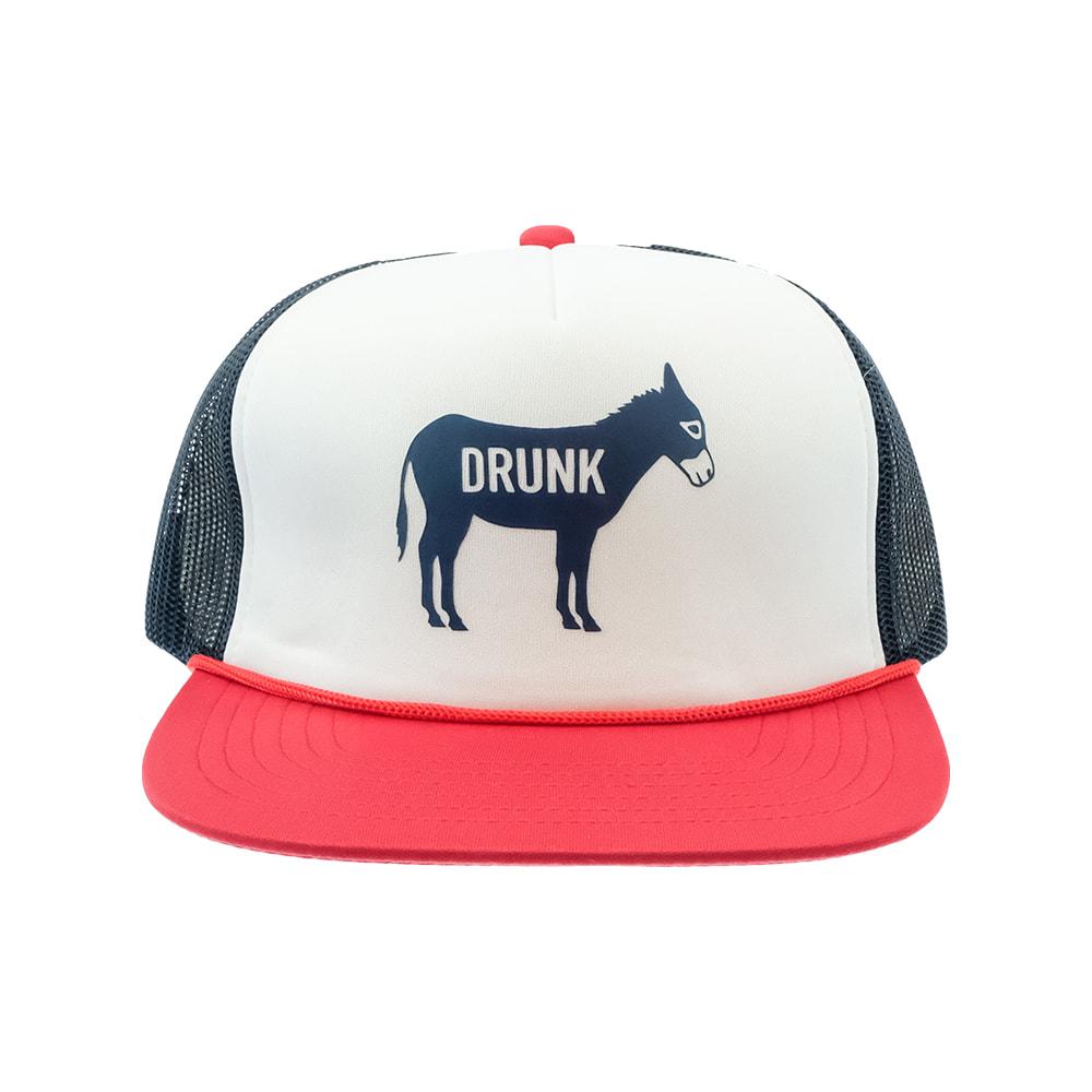 Cowboy Cool White Drunk Ass Logo Cap