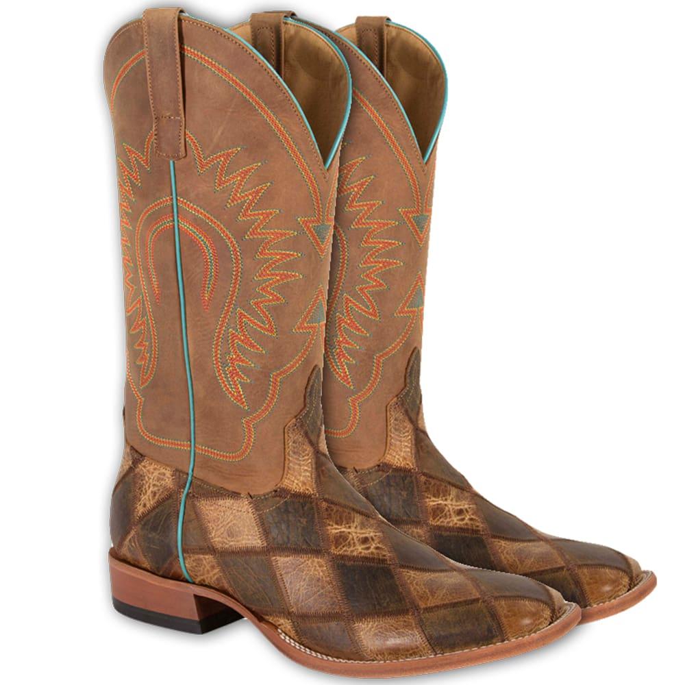 HorsePower Men’s Crazy Train Checkered & Patchwork Cowboy Boots