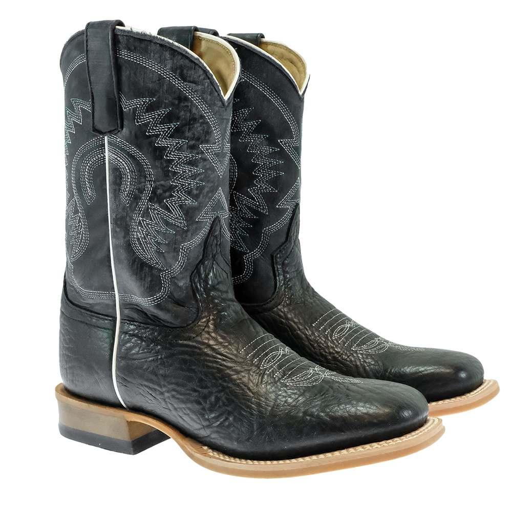 Horse Power Black Bull Hide Aqua Monet Kid Boots