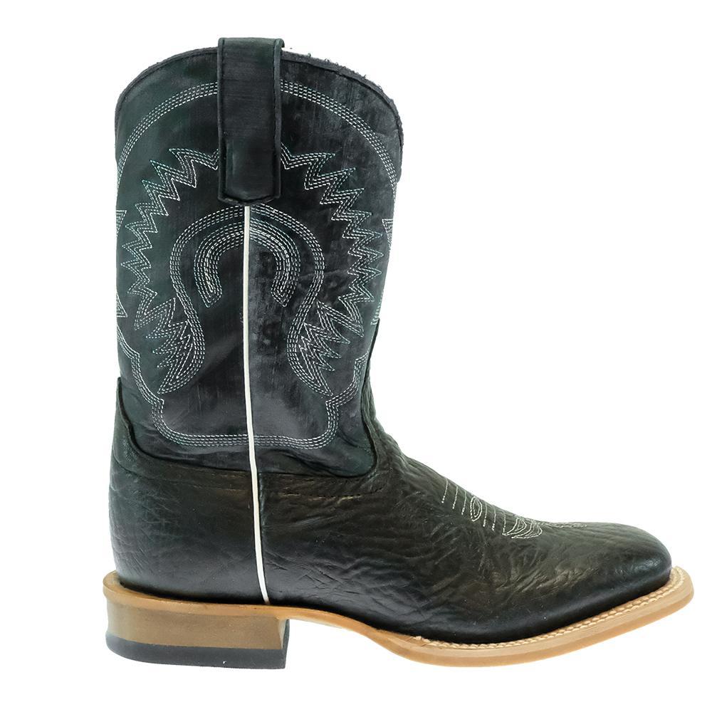 Horse Power Black Bull Hide Aqua Monet Kid Boots