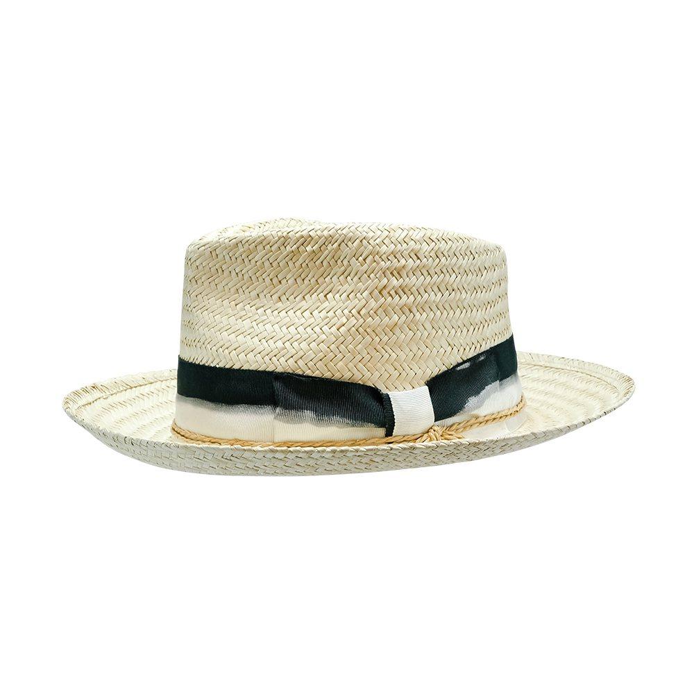 Wyeth Andy Panama Straw Hat with Mid Brim Grosgrain Ribbon