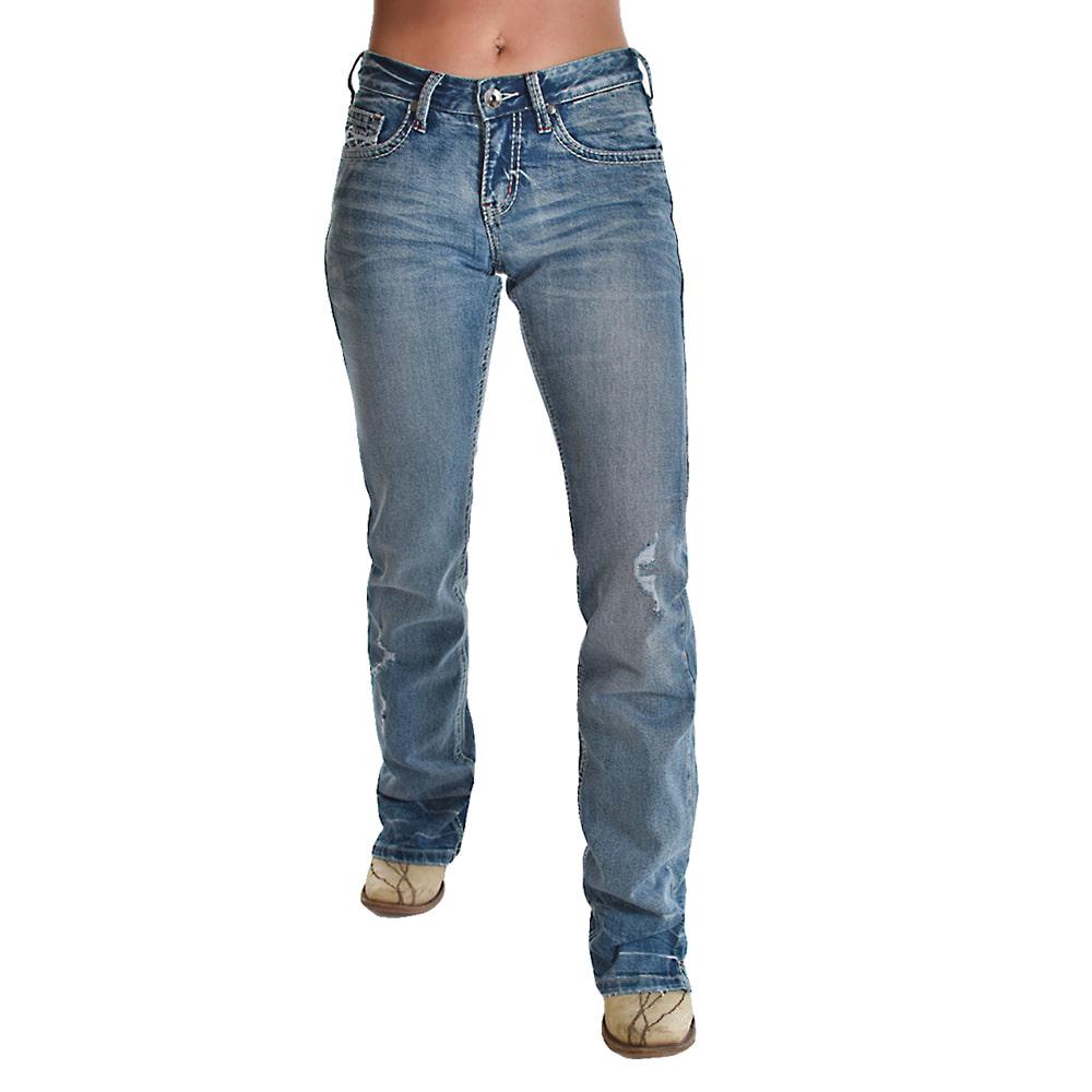 Cowgirl Tuff Women's Selvedge Denim Natural Waist Bootcut Jeans