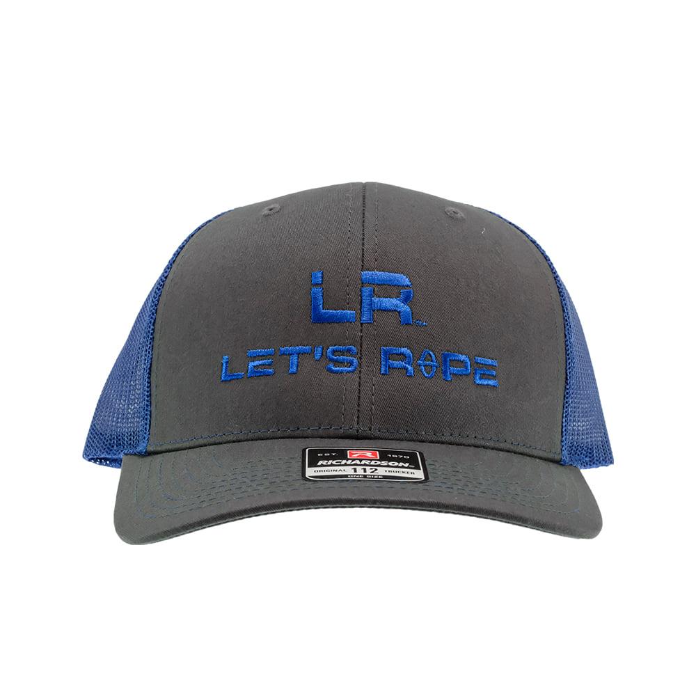 Royal Blue Logo and Grey Mesh Back Cap by Let's Rope