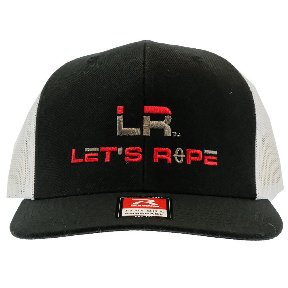 Let's Rope Flat Bill Black and White Meshback Cap