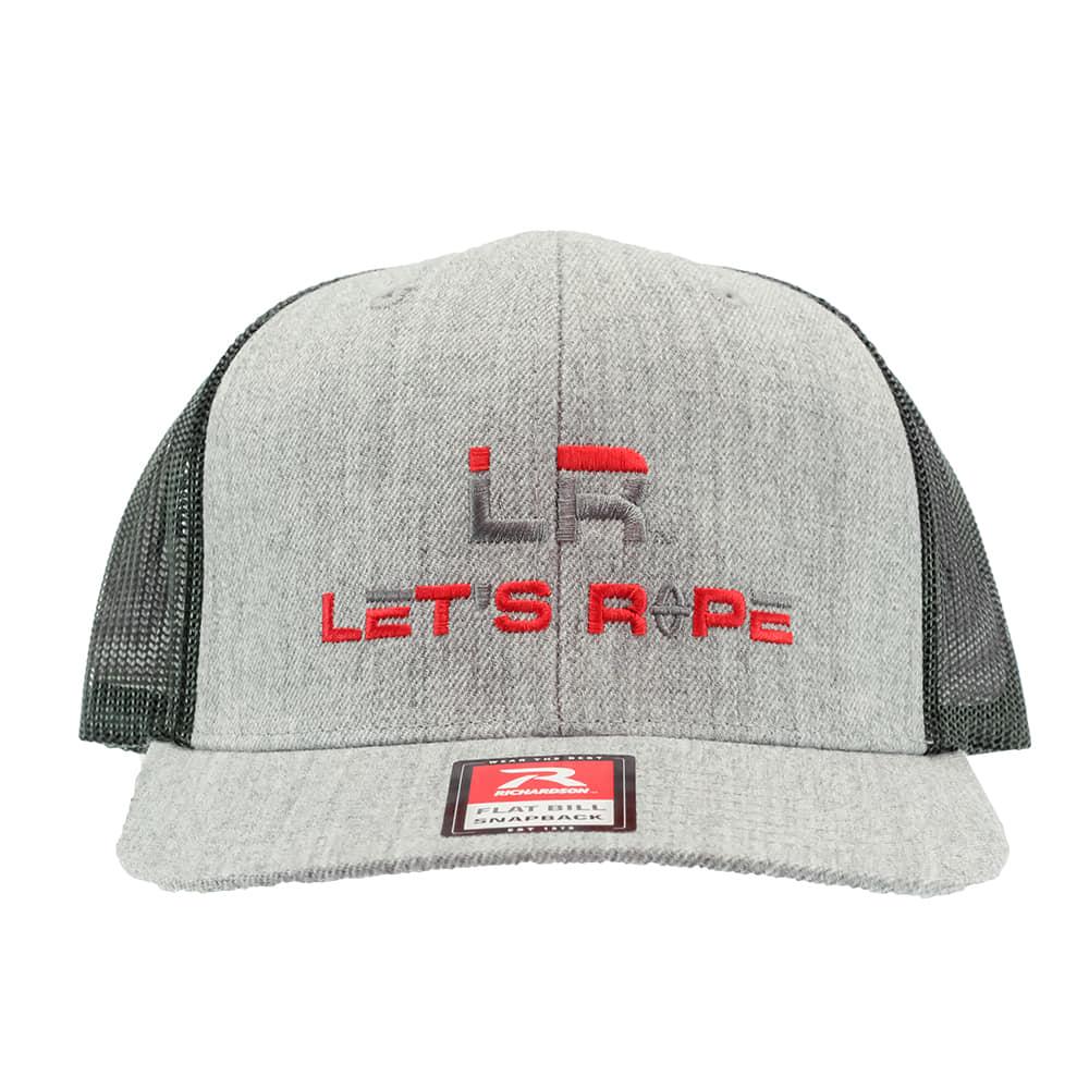 Let's Rope Flat Bill Black and Heather Grey Meshback Cap