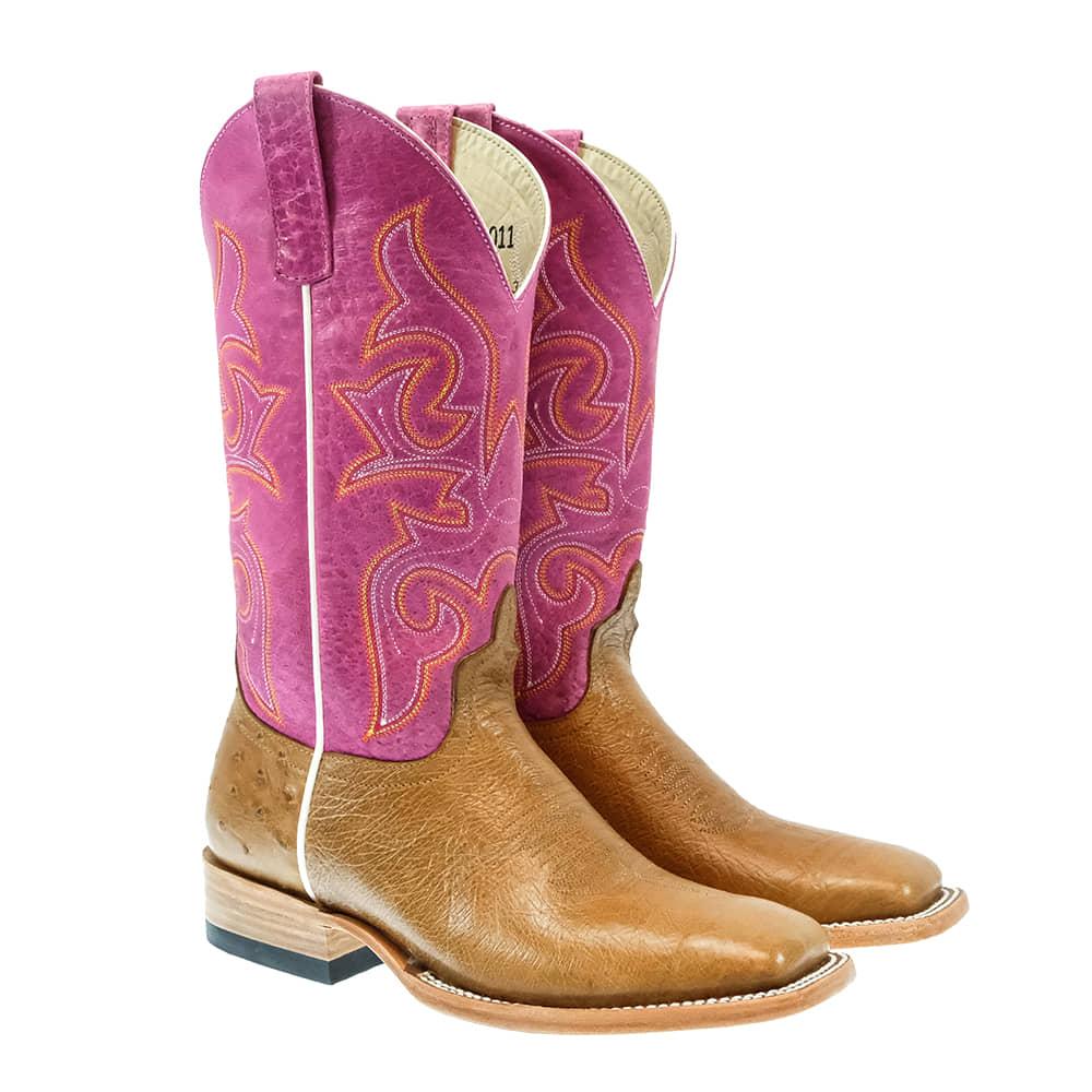 Macie Bean Pink Top Hand Smooth Ostrich Women's Boots