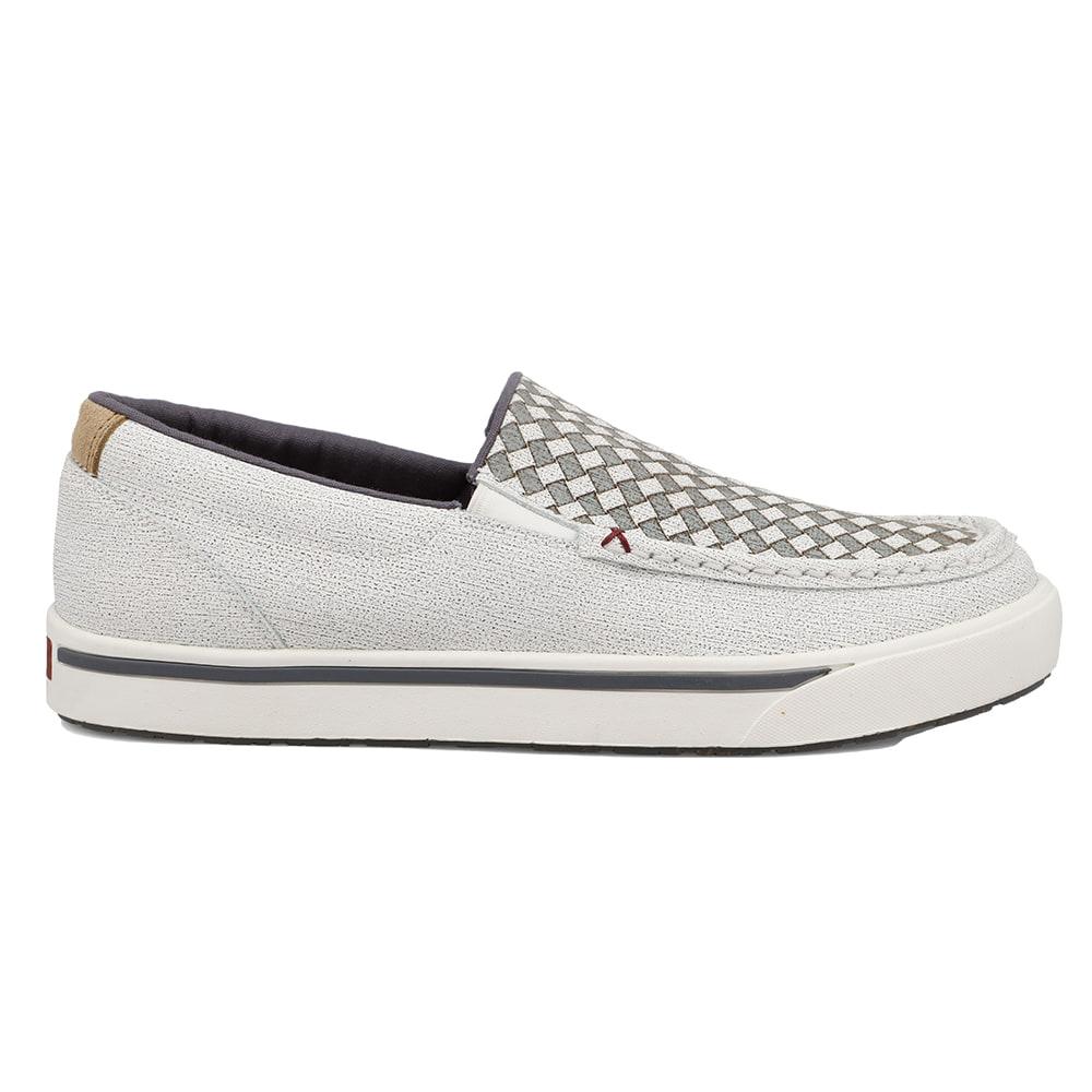 Twisted X Boots Basket Weave Slip On White Men's Shoe